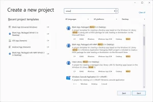 WinUI 3 templates in Visual Studio - Windows apps