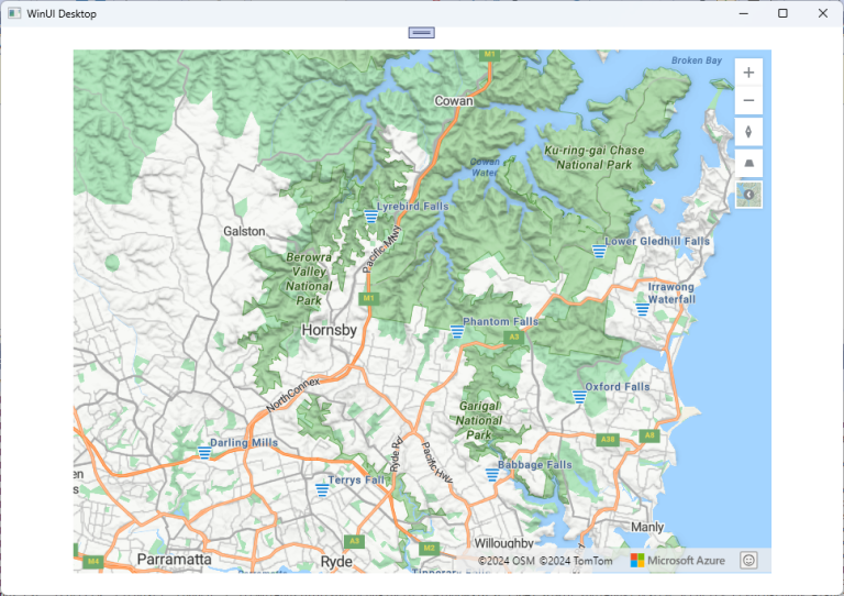 Add maps to your winui windows app sdk application using mapcontrol
